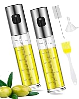 MRUN BONE Ölsprüher für Speiseöl, 100ml Öl Sprühflaschen Set, Glas Ölflaschen, Ölspray für Heißluftfritteuse, Grill, Salat, Kochen, mit Trichter & Bürste, Küchen Gadgets