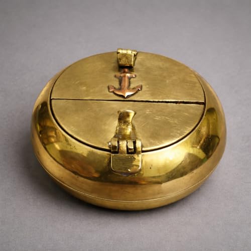 Antique Brass Anchor Inlaid Ashtray