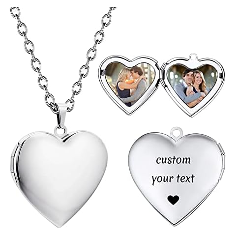 PHOCKSIN Custom Photo Heart Locket Necklace Cover