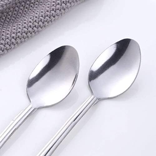 Latte Spoons, Pack of 6 Long Handle Spoons, Stainless Steel Tea Spoon, Coffee Spoons Ideal for Latte Coffee, Hot Drinks Espresso, Hot Chocolate,, Dessert & Ice Cream (Silver)