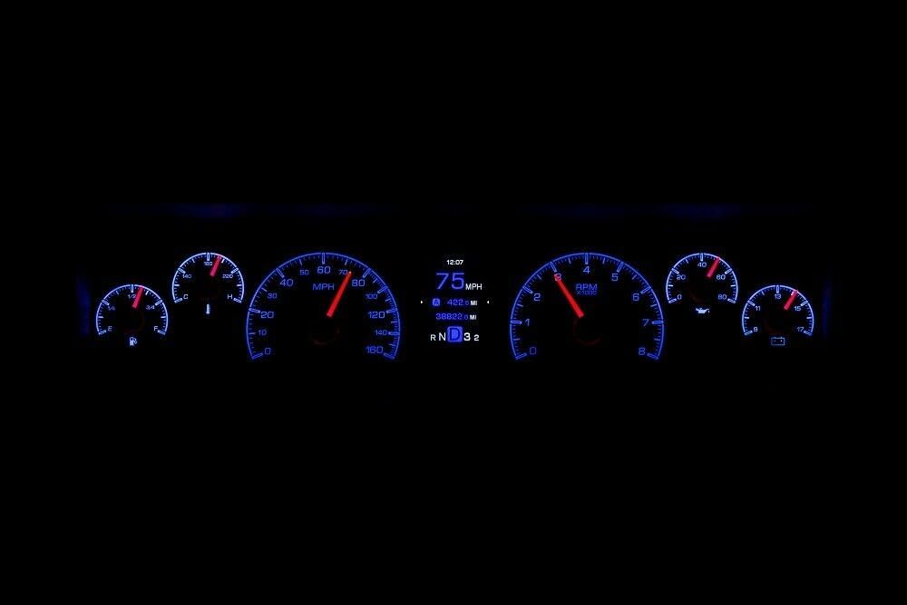 Dakota Digital HDX-77C-CAP-S Compatible with 1977-90 Chevy Caprice/Impala and 1984-86 Pontiac Parisenne HDX Analog Gauge Instrument System Silver Alloy