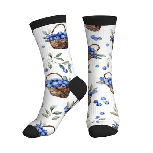 Blueberry Chaussettes de sport respirantes pour homme et femme avec soutien rembourré de la voûte plantaire - Aquarelle - Pointure 36-48, 3, Taille unique