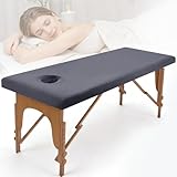 Paroll Beauty Massage Bed Cover with Face Hole Massage SPA Couch Cover Treatment Salon for Table Thick Velvet Dark Grey 190x80cm
