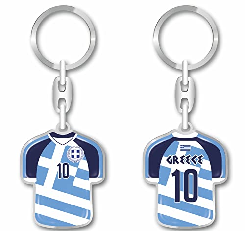 daged Llavero con diseño de camiseta de Grecia con revestimiento