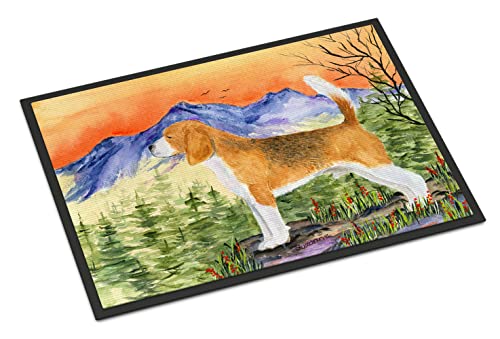 Caroline's Treasures SS8615JMAT Beagle Doormat 24x36 Front Door Mat Indoor Outdoor Rugs for Entryway, Non Slip Washable Low Pile, 24H X 36W