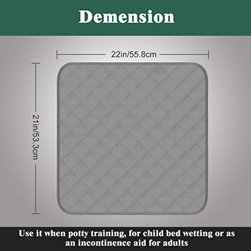 Waterproof Chair Pads for Incontinence 2Pcs Resuable Washable Seat Protector Pads for Incontinence for Senior Toddlers 22\"X21\" Black