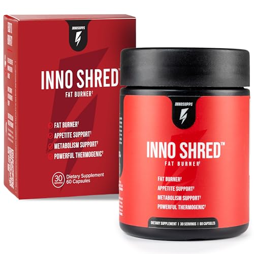 Inno Shred Thermogenic Fat Burner for Men & Women – Appetite Suppressant, Energy & Metabolism Support with Capsimax, Paradoxine, Green Tea Extract – 60 Capsules, 30 Servings