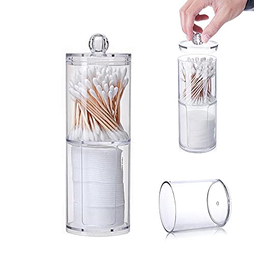 2 Capas AlgodóN Organizador De Maquillaje, Maquillaje Caja De AlgodóN, Discos Desmaquillantes AlgodóN, Organizador De Maquillaje, Con Cubierta, Para Bastoncillos Y Bolas De AlgodóN, Transparente