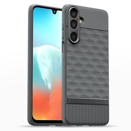 Image of Pikkme Back Cover for Samsung Galaxy M16 5G Camera Protection 3D Hexa Cube Design Silicone Protective Bumper Case (Grey)
