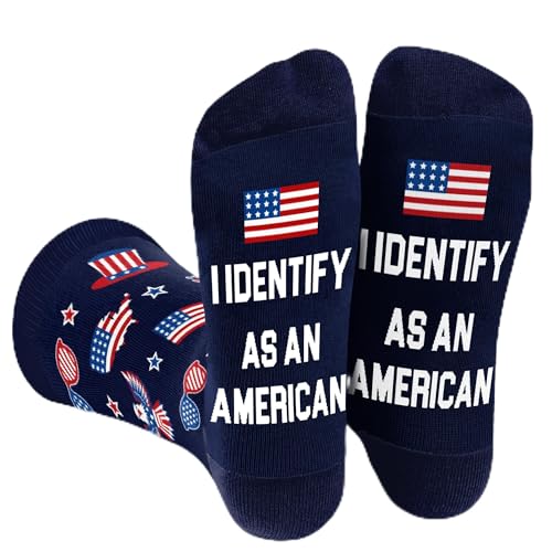American Flag Socks - 4th Of July Red White Blue Flag Accessories For Men And Women USA Novelty Socks Unique Citizenship Gift Comfortable Stylish Design Ideal Independence Day Celebration