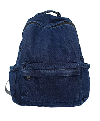 Image of MaxxCloud Vintage Denim Laptop Backpack Casual Canvas Daypack Handbag Purse Lightweight Rucksack Shoulder Bag