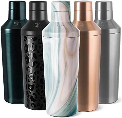 Simple Modern Cocktail Shaker Set with Jigger Lid | Stainless Steel Boston Shaker Insulated Martini Mixer for Mocktails | Gifts for Men Women Him Her | Classic Collection | 20oz | Ocean Quartz