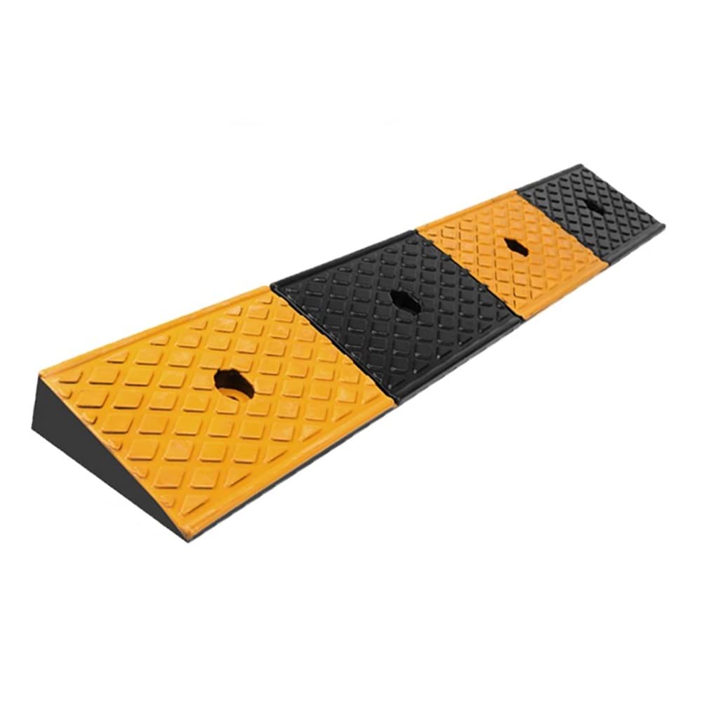 WWFF Curbside Driveway, Portable Wheelchair Kerb Ramps, Heavy Duty Rubber Curb Ramp, Wear Resistance, Non Slip, Driveway Ramp for The Curb Forklifts Trucks Buses (Size : 100 * 15 * 5)