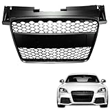 TLAPS 7422442852888 Compatible With 2008-2014 Audi TT Glossy Black RS-Honeycomb Mesh Front Bumper Grill Grille