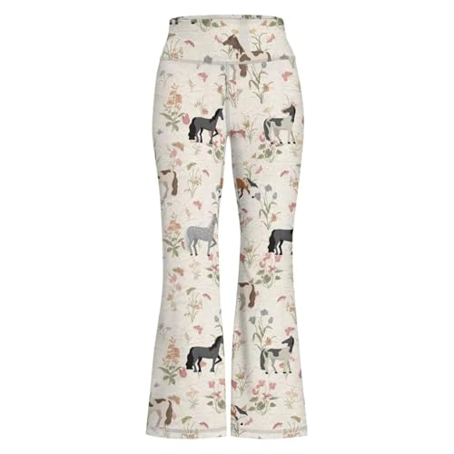 Pantalon évasé de sport pour filles au motif dessin animé amusant