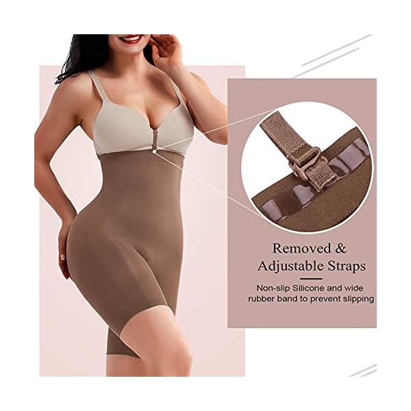 FeelinGirl-Shapewear-for-Women-Tummy-Control-High-Waisted-Shorts-Under-Dresses-Invisible-Body-Shaper FeelinGirl Tummy Control Shapewear High Waist Body Shaper for Women Control Shorts Butt Lifter Thigh Slimmers Light Brown
