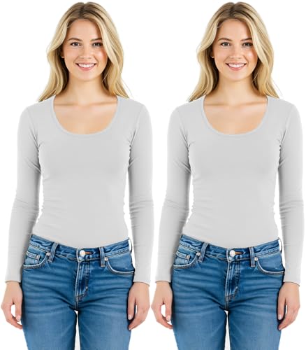 Emmalise Women's Junior and Plus Size Basic Scoop Neck Tshirt