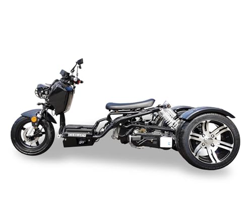 150CC Stretched Trike | 3-Wheel Motorcycle | ICEBEAR Ruckus PST150-19N (Black) - Thumbnail 2