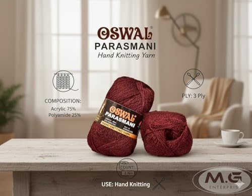 Image of M.G ENTERPRISE Parasmani RedSoft Wool Yarn 100 for Crochet Supplies, Knitting & DIY Craft