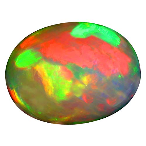 Opale arc-en-ciel d'Éthiopie 3.38 ct, cabochon ovale haut de gamme pour haute joaillerie