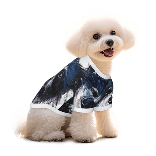 Portraits of Cartoon Animals Dog T-Shirt Clothes Apparel Puppy Vest Pet and Elastic Tank Top Clothing, Dogs Cats Pullovers Cute Breathable Soft Small