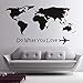 Studio camera mappa del mondo creativo adesivo da parete decorazione della casa decalcomania della parete di arte soggiorno camera da letto decorazione murale vinile rimovibile