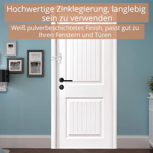 Kamtop Fensterschlösser Fenstersicherung 4x Fenster Türbegrenzer Sash Jammer Fenstersicherheitsschlösser UPVC Türflügel-Störsender Sicherheitsbeschränkungsschloss für UPVC Tür Fenster Weiß
