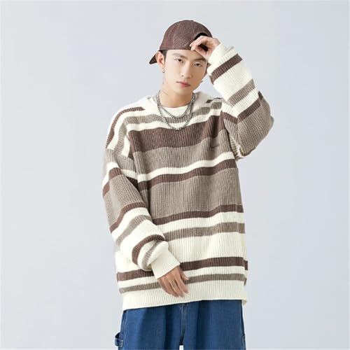 Men Fall Winter Sweaters Stripe Knit Pullover Sweater2