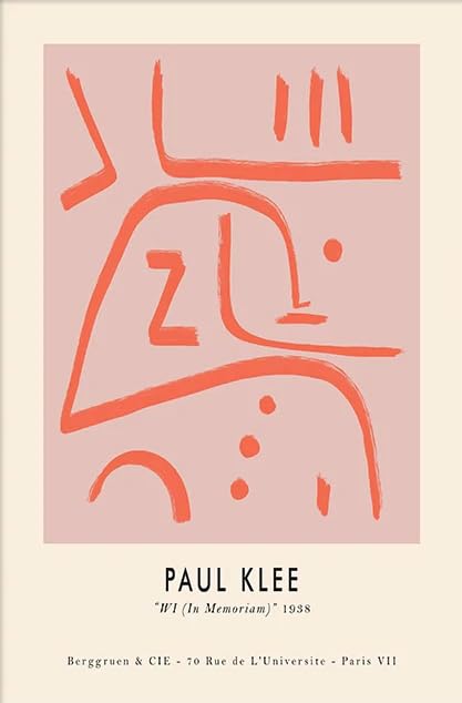 Affiche Paul Klee In Memoriam toile abstraite vintage 60x80cm