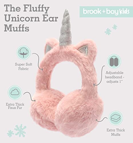 Brook + Bay Unicorn Ear Muffs For Girls - Winter Kids Ear Muffs For Kids - Unicorn Ear Muffs Kids Winter Headband - Toddler Ear Muffs #TOP1