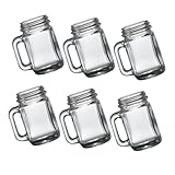 SAFIGLE 6 Stück Kleine Gläser mit Henkel Transparente Schnapsgläser für Bier Wein Spirituosen Vielseitige Haushaltsgläser für Partys Hochzeit Bar und Alltag