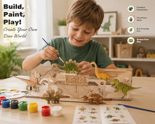 Image of BAGJI TOYS Parent Wooden Painting Craft Kits for Kids (Jurassic Park)