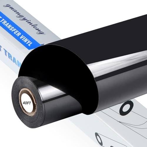 Vinyle htv noir anti-décollement de 12,2 m pour toutes machines de découpe