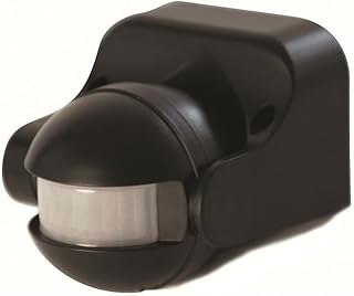 SCS Sentinel, HCN0044, D&eacute;tecteur de Mouvement pour &Eacute;clairage Ext&eacute;rieur, Distance D&eacute;tection 12 m en Champ Libre, Angle 180&deg;, IP44, LightSensor Noir