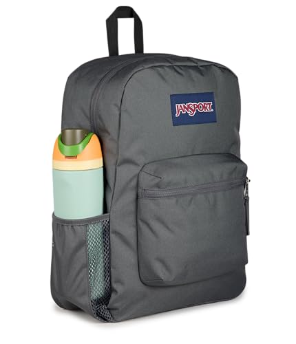 Image of JanSport Cross Town Backpack - Simple Bag for Everyone with 1 Main Compartment, Front Utility Pocket - Premium Class Accessories - Smokey Grit
