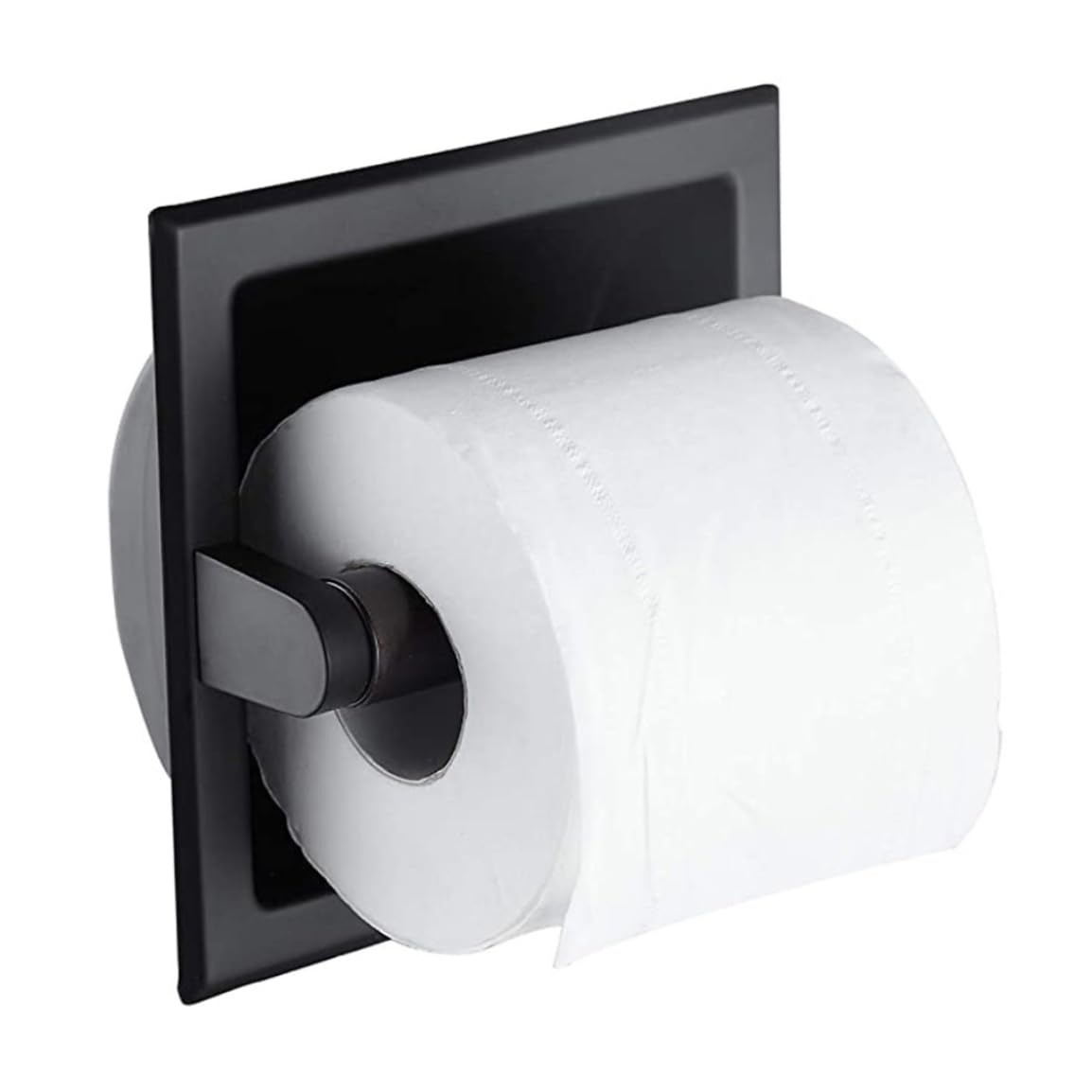 XYNSNDB Portarrollos de Papel higiénico Empotrado montado en la Pared, portarrollos de baño de Acero Inoxidable, Acabado Negro
