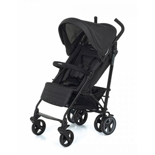 Foppapedretti, Hurrà, silla de paseo compacta, para niños desde el nacimiento hasta los 3 años (hasta 15 kg), chasis ligero de aluminio, negro jaspeado