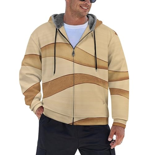 Sweats à capuche pour hommes doublés veste chaude zippée à manches longues