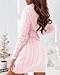 Ebifin Strickkleid Damen Rollkragen Strickpullover Elegant Jumper Kleid Pullikleid Winterkleid Stretch Sweater Dress.Rosa.S