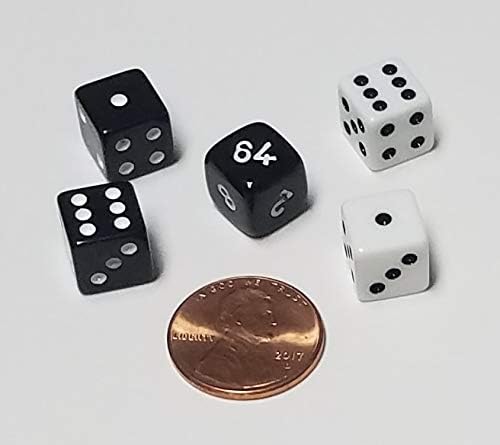 Backgammon Doubling Cube 10mm Dice Set / Replacement or Travel Set Very Small