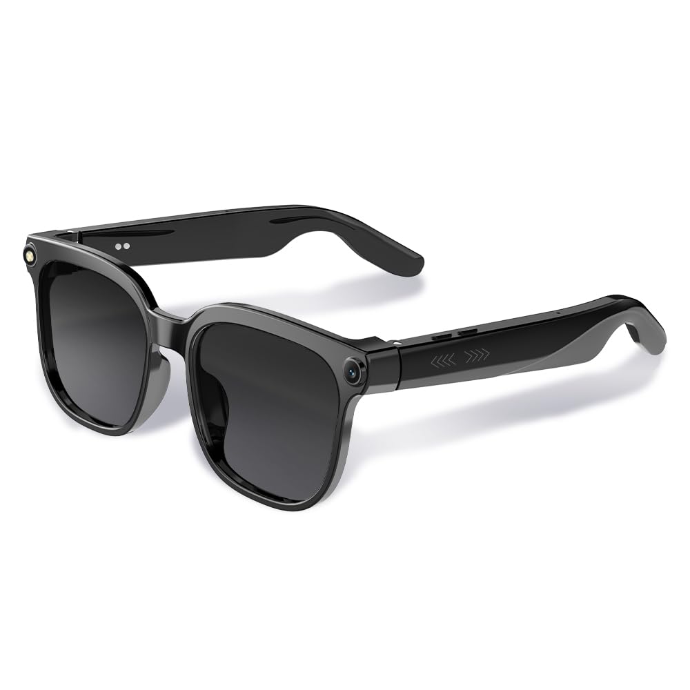 AI Smart Glasses with Camera and Bluetooth 8MP 2K HD Camera Glasses AI Voice Control AI Photo Recognition