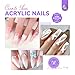 SAVILAND EMA Monomer Acrylic Nail Liquid: 8 oz Liquid Monomer for Acrylic Powder Nail Extension with 3pcs Acrylic Nail Brush Dappen Dish for Professional Nail Carving Studio Beginners DIY at Home