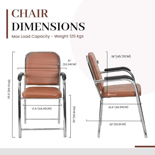 Image of Chair Offers a Professional Appearance in Any Office Setting Such as a Reception Area, in Front of a Desk (3, Tan, Standard)