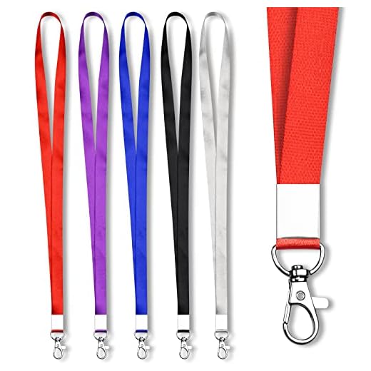 Mcyye 5 PCS Badge Lanyards with Clip for Keys & ID Badges, Premium Lanyard Strap for Teacher, Kids, Men, Women, Badge Lanyard for Cruise, Keys, Wallet, Phone, USB, Keychain