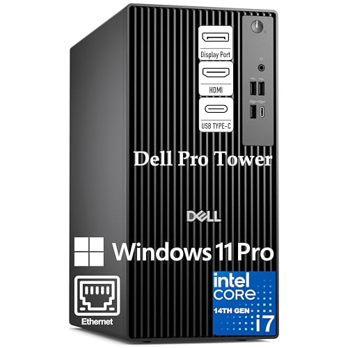 Dell Desktop Computers for Business Professionals - Intel Core i7-14700 (20-Cores), 16GB DDR5 RAM, 1TB PCIe SSD, Dual 4K Support, Remote Work Ready, Windows 11 Pro, 2026 Pro Tower QCT1250