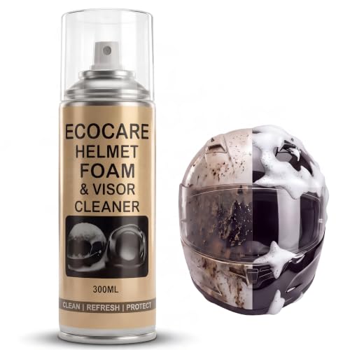 Image of EcoCare Helmet Cleaner | Waterless Visor Cleaning Spray for Inner Liner and Pads | 100% Safe for Hair & Skin |Anti-Fog Deodorizing Formula for Deep Cleaning & Visibility Boost for Riders 300ML