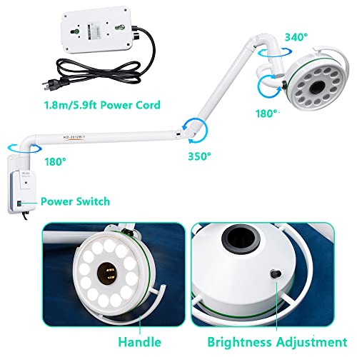 [Fonhunt] 36W Wall Mounted Shadowless Dental Light Led Shadowless Light Lamp Multi-Angle Light Easy Use Shipping From Us #TOP1