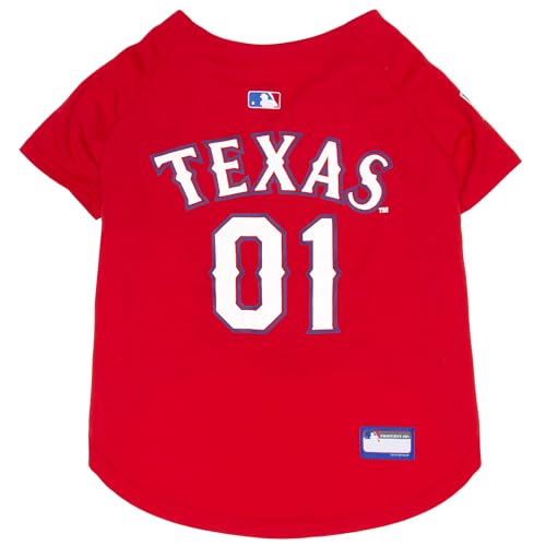 Official MLB Texas Rangers Pet Jersey for Dogs & Cats, Size X-Large - Stylish Baseball Jersey for Your Furry Fan- Show Off Team Spirit with The Perfect Fan Apparel Gear for Pet, Dog & Cat