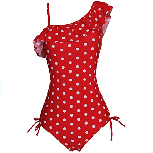 Image of Polka Dot Girls Kids Bathing Suits Adjustable Swimsuits (FBA)