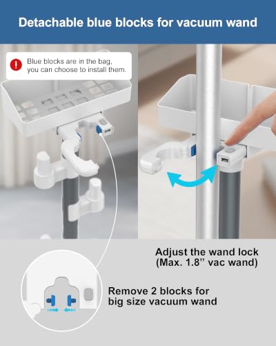 Image of Generic Vacuum Stand, Compatible with Bissell Dreame Dyson Eureka Shark More Cordless Stick Vacuums, Universal Standing Dock Station Organizer, Adjustable Tubes (White)